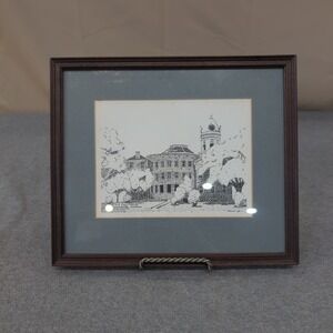 Old Courthouse Monroeville Alabama Lithograph R Morgan 1984 Framed Mockingbird